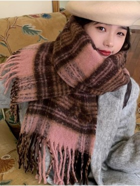 English Style Plaid Fashion Blanket Scarf